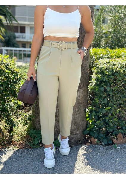 Beli Kemerli Mint Havuç Pantolon fırsatları