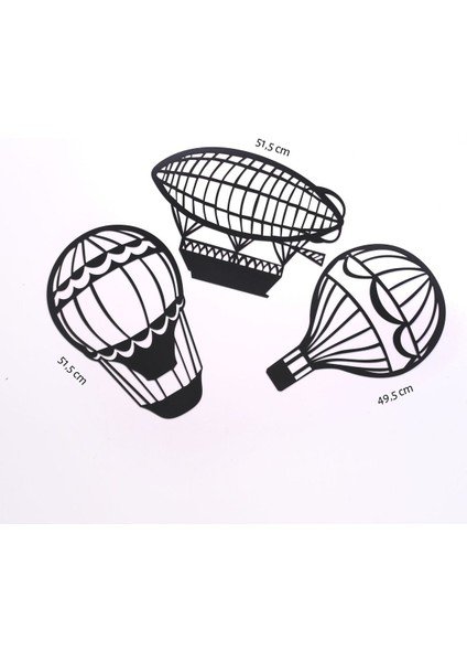 Siyah Uçan Balon Duvar Süsü 3 Parça, Dekoratif ve Şık Tasarım fırsatları