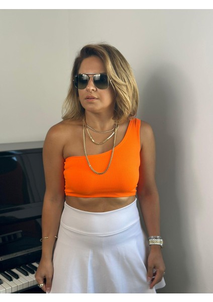 Tek Omuz Turuncu Crop fırsatları