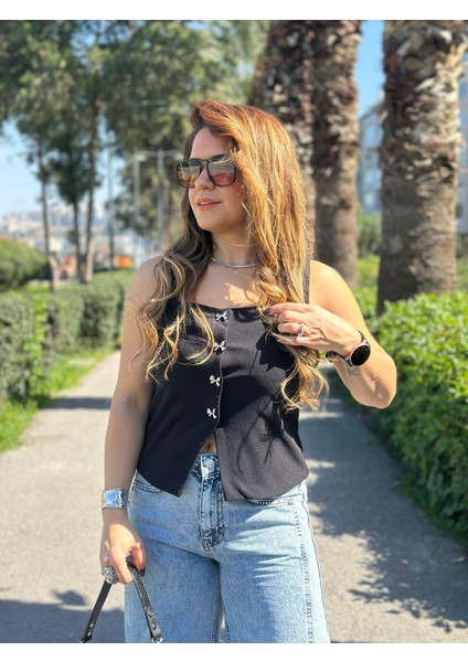 Kurdela Düğmeli Siyah Yelek fiyatları