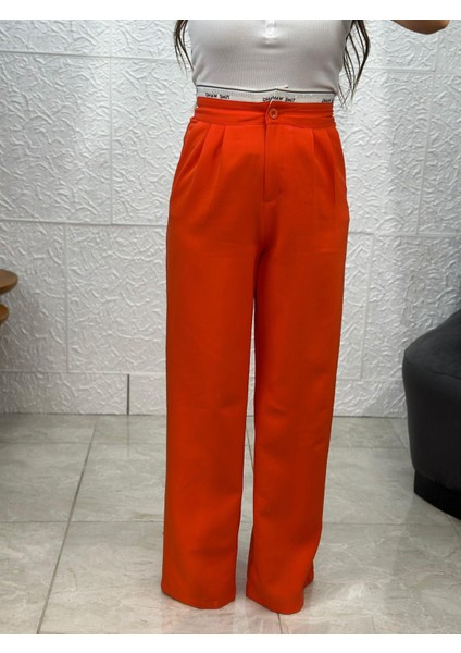 Taş Detaylı Turuncu Palazzo Pantolon fiyatları