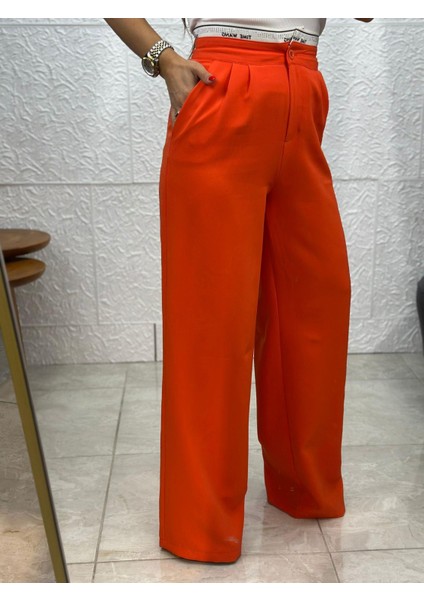 Taş Detaylı Turuncu Palazzo Pantolon fırsatları
