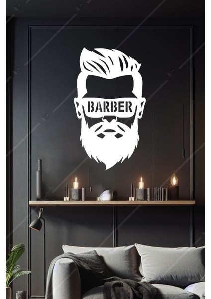 Beyaz Ahşap Duvar Dekoru, Berber ve Kuaför Salonları Için Şık Tasarım