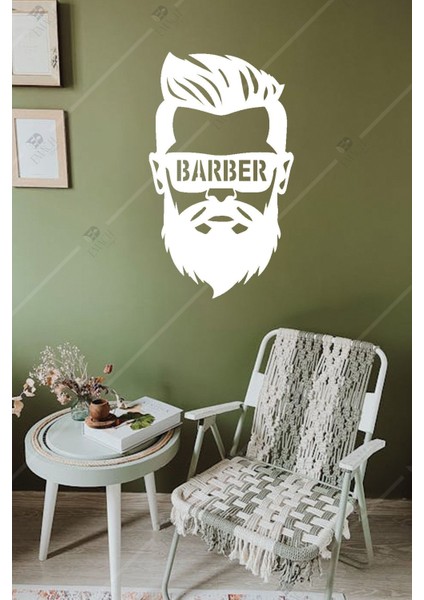 Beyaz Ahşap Duvar Dekoru, Berber ve Kuaför Salonları Için Şık Tasarım modelleri