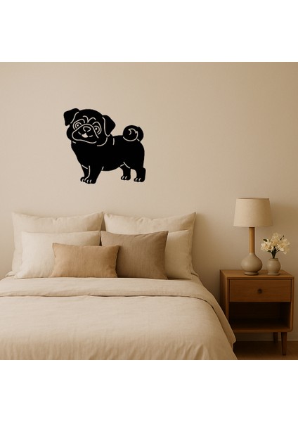 Sevimli Pug Köpek Dekoratif Duvar Tablosu - TOA4227-6756