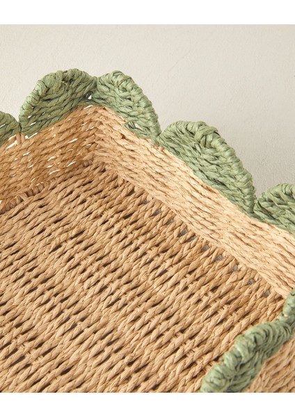 Yesil ve Sarı Renkli, 34X25 cm Kağıt Tepsi, Şık ve Kullanışlı. fırsatları