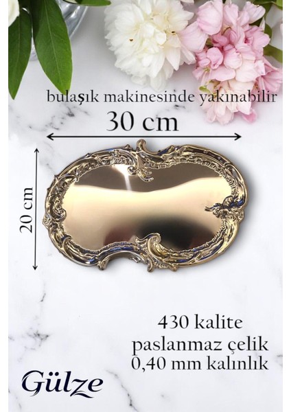 6 Adet Paslanmaz Çelik Ottoman Model Lüks Sunum Tepsisi fiyatları