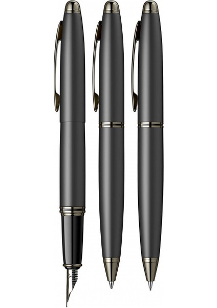 & WizDesign 88 Dolmakalem + Tükenmezkalem + Versatil Üçlü Set Mat Siyah (Ömür Boyu Garantili - Lüks Kutulu - İsme Özel Tasarım)