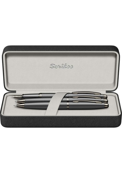 & WizDesign 88 Dolmakalem + Tükenmezkalem + Versatil Üçlü Set Mat Siyah (Ömür Boyu Garantili - Lüks Kutulu - İsme Özel Tasarım)