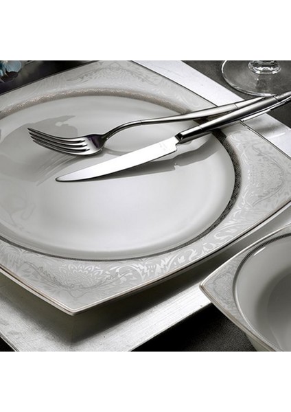 AR 31016 Square Bone Porselen 60 Parça Yemek Takımı