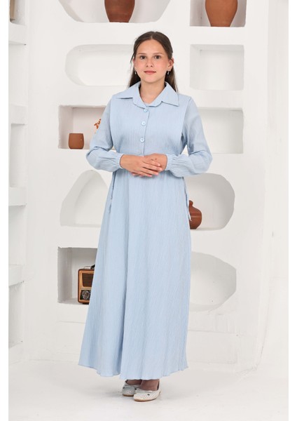 Kız Çocuk Uzun Boy Gofre Kumaş %100 Pamuk Jile & Elbise Iki Parça Takım – Astarlı Zarif SET-4948-ELB-0048 fiyatları