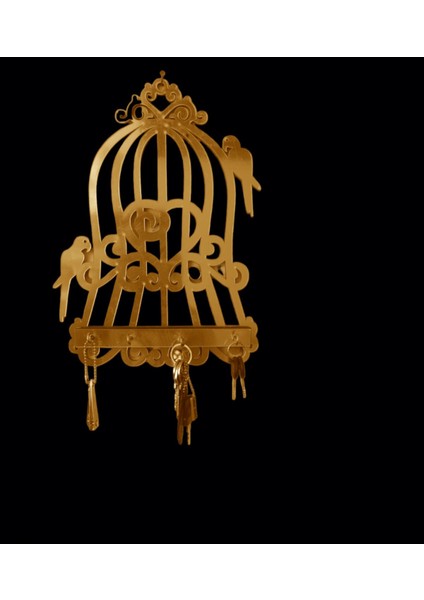 Tropik Kafes Motifli Pleksi Duvar Anahtarlık Askılı Dekorasyon