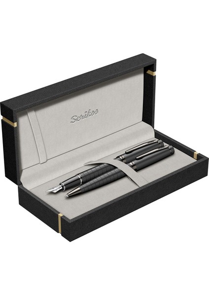 & WizDesign 38 Dolmakalem + Tükenmezkalem Ikili Set Mat Siyah (Ömür Boyu Garantili - Lüks Kutulu - İsme Özel Tasarım)