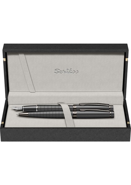 & WizDesign 38 Dolmakalem + Tükenmezkalem Ikili Set Mat Siyah (Ömür Boyu Garantili - Lüks Kutulu - İsme Özel Tasarım)