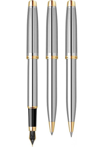 & WizDesign 39 Dolmakalem + Tükenmezkalem + Versatil Üçlü Set Gold Krom (Ömür Boyu Garantili - Lüks Kutulu - İsme Özel Tasarım) indirimleri