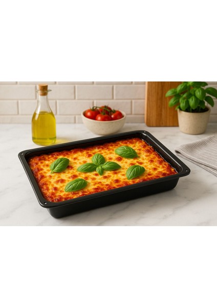Şık Siyah Parlak Emaye Dikdörtgen Baklava ve Börek Fırın Tepsisi fiyatları