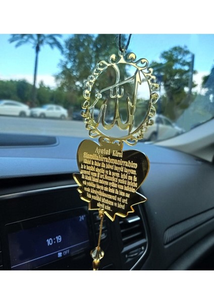 Turuncu Pleksi Araba Süsü, Allah Lafzı Motifli Dikiz Aynası Dekoru fiyatları