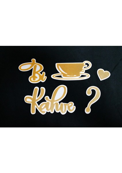 Siyah Beyaz Zemin Üzeri Gold Pleksi Duvar Yazısı, Mutfak Dekoru