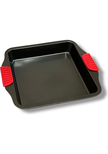 30X25 cm Siyah Teflon Fırın Tepsisi, Dayanıklı ve Şık Tasarım