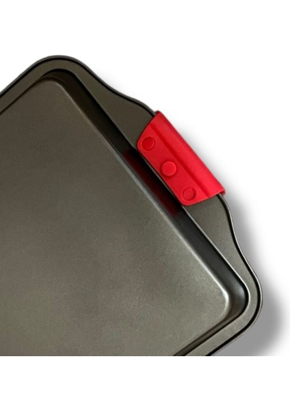 30X25 cm Siyah Teflon Fırın Tepsisi, Dayanıklı ve Şık Tasarım