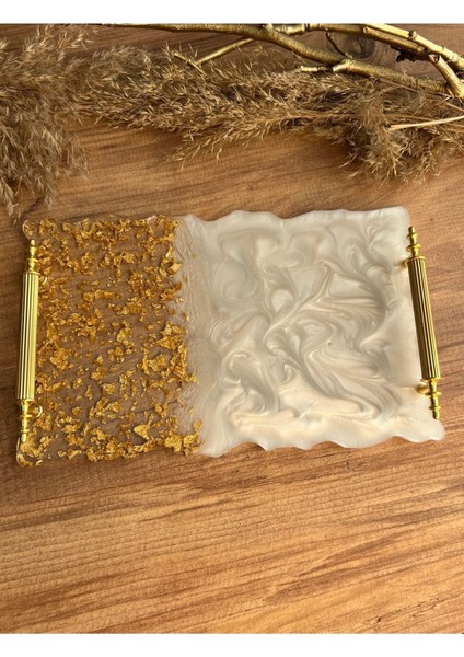 Bej Dalgalı Dikdörtgen Epoksi Sunum Tepsisi, Iki Kişilik Düğün ve Nişan Için fiyatları