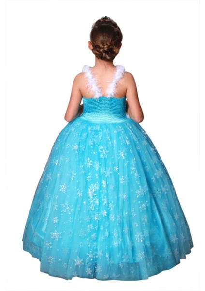 Mavi Kız Çocuk Buz Prensesi Kostümü, Eğlenceli ve Rüya Gibi Bir Giyim Seçeneği fiyatları