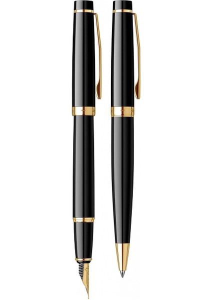 & WizDesign 38 Dolmakalem + Tükenmezkalem Ikili Set Siyah Altın (Ömür Boyu Garantili - Lüks Kutulu - İsme Özel Tasarım) modelleri