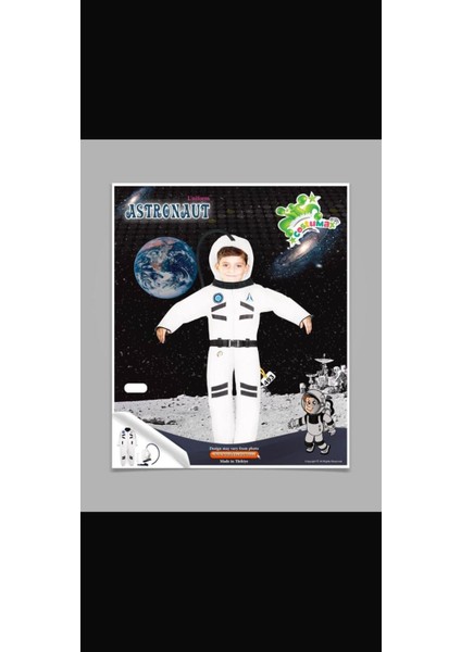 Çocuklar Için Parlak ve Eğlenceli Astronot Kostümü, Beyaz Renk Seçeneğiyle Hazır!