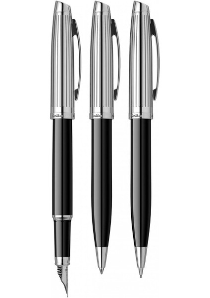 & WizDesign 39 Dolmakalem + Tükenmezkalem + Versatil Üçlü Set Siyah Krom (Ömür Boyu Garantili - Lüks Kutulu - İsme Özel Tasarım) modelleri