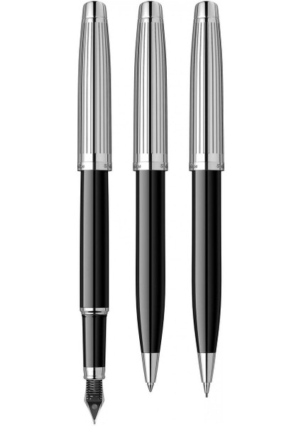 & WizDesign 39 Dolmakalem + Tükenmezkalem + Versatil Üçlü Set Siyah Krom (Ömür Boyu Garantili - Lüks Kutulu - İsme Özel Tasarım) fırsatları