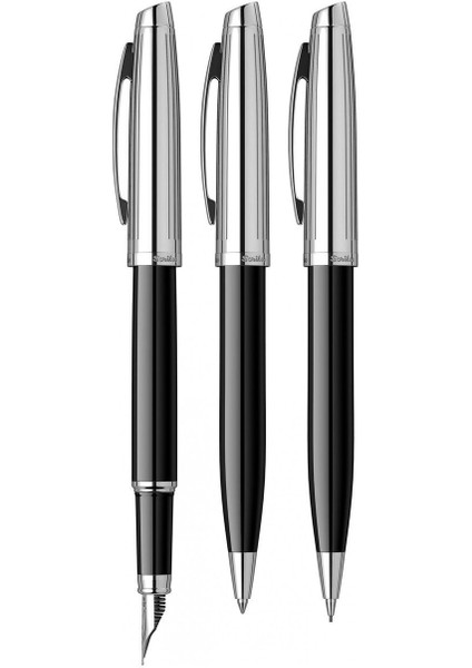 & WizDesign 39 Dolmakalem + Tükenmezkalem + Versatil Üçlü Set Siyah Krom (Ömür Boyu Garantili - Lüks Kutulu - İsme Özel Tasarım) indirimleri