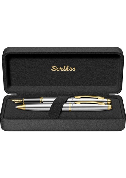 & WizDesign 88 Dolmakalem + Tükenmezkalem Ikili Set Gold Krom (Ömür Boyu Garantili - Lüks Kutulu - İsme Özel Tasarım)