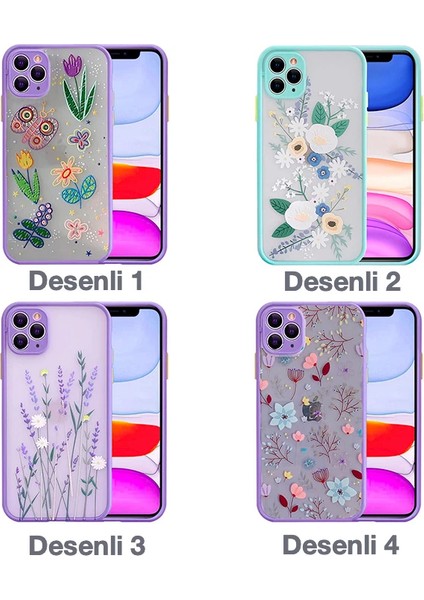 iPhone 11 Pro 5.8inç Kamera Korumalı Çiçek Desenli Silikon KILIF-(1903) modelleri