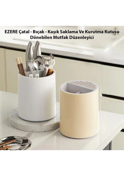 Ezere Çatal - Bıçak - Kaşık Saklama ve Kurutma Kutusu Dönebilen Mutfak DÜZENLEYICI-(1903) modelleri