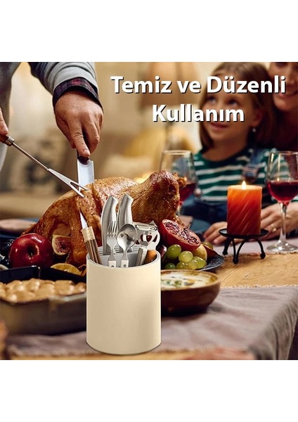 Ezere Çatal - Bıçak - Kaşık Saklama ve Kurutma Kutusu Dönebilen Mutfak DÜZENLEYICI-(1903) indirimleri