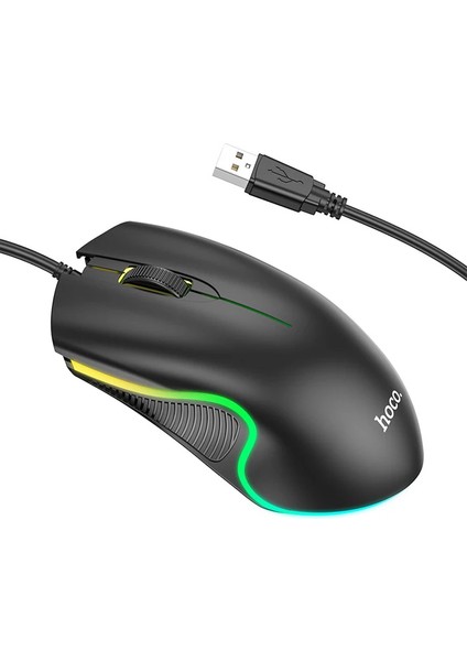 Hoco GM19 Rgb LED Işıklı Gamer Oyuncu Kablolu Optik MOUSE-(1903)
