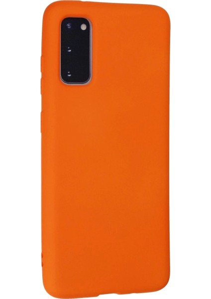Samsung Galaxy S20 Kılıf Nano Içi Kadife Silikon - Turuncu modelleri