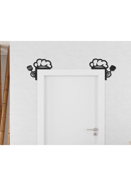 Iki Parça Siyah Mutfak Kapı Kenar Çerçevesi, Şık ve Dayanıklı Tasarım