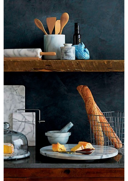 Beyaz Mermer Yuvarlak Sunum ve Servis Tepsisi, Kesim Tablası, Peynir Tabağı indirimleri