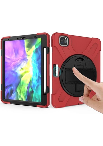 iPad PRO11 (2021-2020-2018) Kılıf Shockproof 3 Katmanlı Standlı Zırh Kılıf Kalem YERLI-(1903)