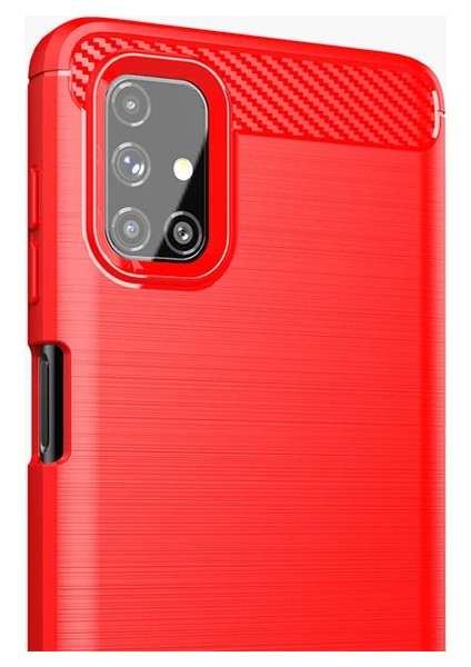 Ally Samsung Galaxy M51 Brushed Carbon Fiber Silikon KILIF-(1903) modelleri
