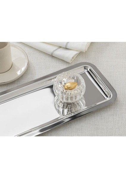 Parlak Metal Baton Tepsi 32X13 Cm, Şık ve Dayanıklı Kullanım Sağlar