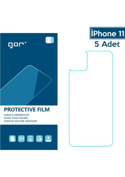 Gor Iphone 11 6.1 Çizilmez Arka Koruyucu Jelatin 5 Adet SET-(1903)