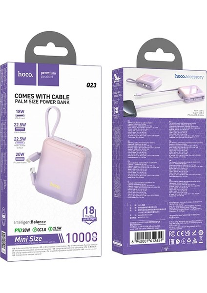 Hoco Q23 Blade 10000MAH 22.5W+PD20W Kablolu POWERBANK-(1903)