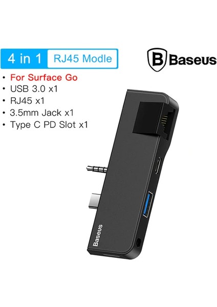 Baseus Multifunctional Hub Surface Go(Type-C+Audio To RJ45+USB3.0+TYPE-C(DATA)+AUDIO)-(1903)