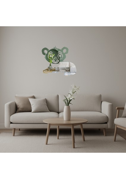Bebek Aslan Figürlü Dekoratif Aynalı Tablo - CPTD6627-7293