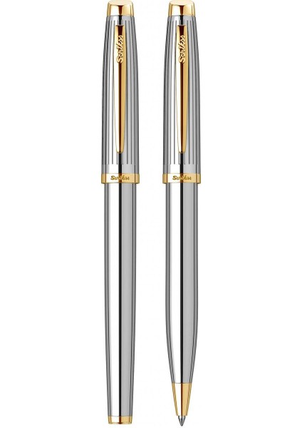 & WizDesign 39 Dolmakalem + Tükenmezkalem Ikili Set Gold Krom (Ömür Boyu Garantili - Lüks Kutulu - İsme Özel Tasarım) fiyatları