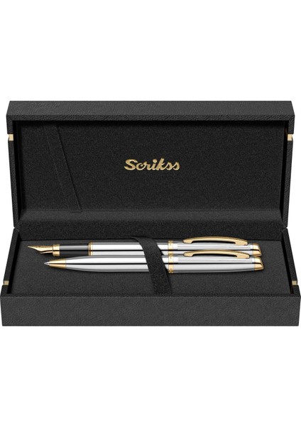 & WizDesign 39 Dolmakalem + Tükenmezkalem Ikili Set Gold Krom (Ömür Boyu Garantili - Lüks Kutulu - İsme Özel Tasarım)