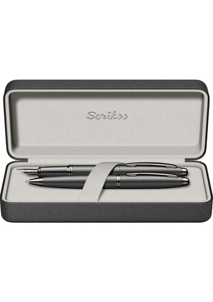 & WizDesign 88 Dolmakalem + Tükenmezkalem Ikili Set Mat Siyah (Ömür Boyu Garantili - Lüks Kutulu - İsme Özel Tasarım)