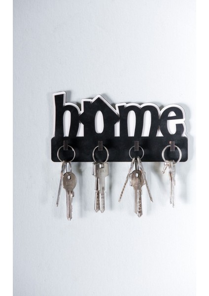Şık Siyah Dekoratif Anahtarlık Askısı, Evinizde Pratik ve Estetik Çözüm